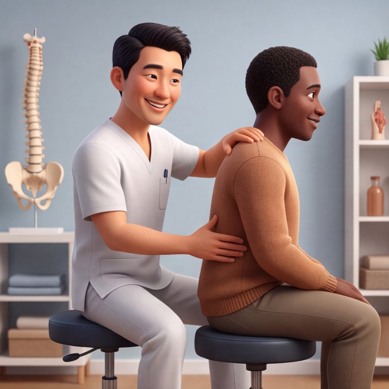 A chiropractor at work