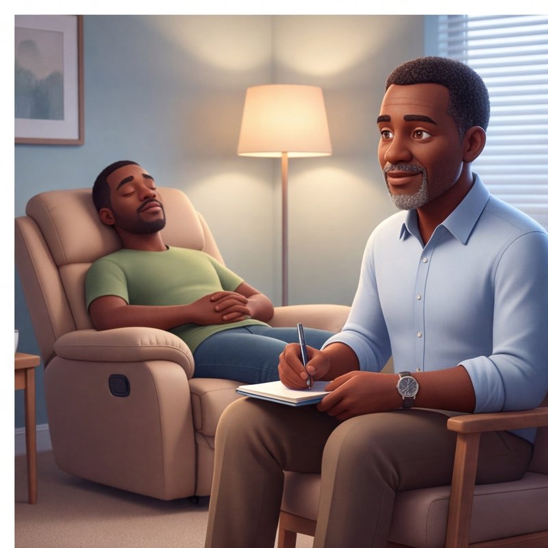 A hypnotherapist at work
